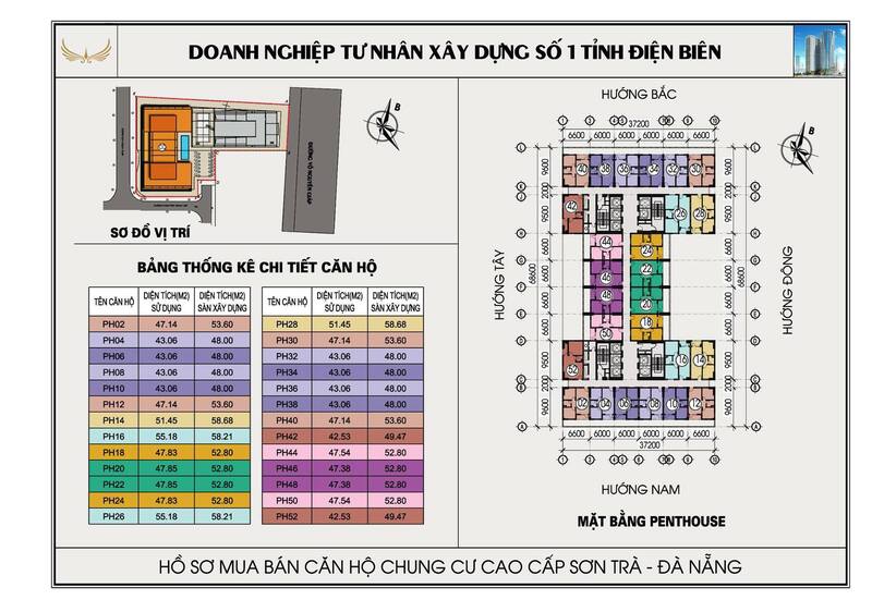 layout căn hộ chung cư mường thanh đà nẵng, tầng penthouse